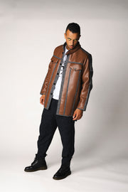 Wool and Eco-leather Coat - New York (GENDERLESS)