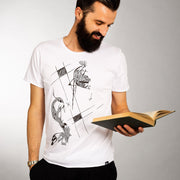 t-shirt uomo con illustrazione astratta